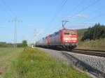 181 214-8 (Mosel) und 181 212-2 (Luxembourg) kalt ziehen den IC 2054 Frankfurt (Main) - Saarbrcken am 14.09.2011 bei Landstuhl in Richtung Homburg (Saar)     