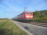 181 214-8 Mosel) zieht den IC 2054 Frankfurt (Main) - Saarbrcken am 15.09.2011 bei Landstuhl in Richtung Homburg (Saar)  