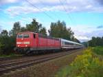 181 219-7 zieht den IC 2054 Frankfurt (Main) - Saarbrcken am 19.09.2011 bei Landstuhl in Richtung Homburg (Saar)