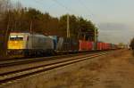 186 176-4 von Euro Cargo Rail zieht den Opelzug am 21.02.2012 durch Kindsbach
