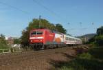 120 112-8 (Mrklin) ist mit dem IC 2054 Frankfurt (Main) - Saarbrcken am 06.09.2012 bei Kaiserslautern Pfaffwerk