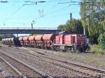 294 858-6 zieht den Schotterzug von Rammelsbach nach Einsiedlerhof am 29.09.2011 durch Landstuhl        