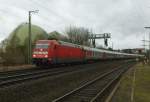 Statt einer 120er hatte 101 063-1 die Aufgabe den EN 453 Paris Est - Moskva zu ziehen und ist am 21.01.2012 in Kaiserslautern-Pfaffwerk