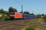 185 021-3 ist mit einem gemischten Gterzug am 06.09.2012 in Kennelgarten