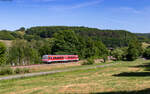 628 445 als RB 12874 (Kaiserslautern Hbf - Kusel) bei Matzenbach 19.5.25