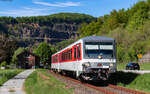 628 512  Kampen  als RB 12973 (Lauterecken-Grumbach - Kaiserslautern Hbf) bei Kaulbach 29.4.25
