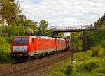 
Ein „Erzbomber“ auf dem Weg an die Saar....Die beiden Siemens ES 64 F4 - 189 045-8 und 189 042-5 der DB Cargo ziehen, in Doppeltraktion, einem Erzzug (Wagen der Gattung Falrrs 152.2) am 28.04.2018 durch Koblenz-Moselweiß.