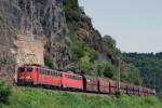 140 799 und 140 836 mit einem Erzzug in Hatzenport (16.07.2007)