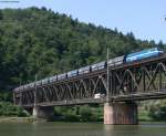 NIAG 481 004-0 mit Kohlezug -> Koblenz auf der Moselbrcke in Bullay 30.7.08