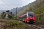 442 203 ist als RB Trier - Koblenz am 28.10.2012 in Hatzenport