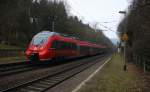 Eine Hamsterbacke 442 708 DB fährt als RB82 von Wittlich-Hbf nach Perl und fährt in Sehlem ein in Richtung Trier.