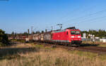185 127 mit dem EZ 45009 (Mannheim Rbf - Chiasso SM) bei Waghäusel 19.8.25