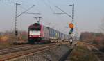 185 601-5 mit einem LKW Walter KLV bei Forchheim 13.11.12