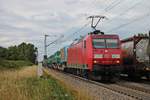 Am 20.07.2017 bespannte 145 071-7 den  Lannutti -KLV (Charleroi Dry Port - Torino Orbassano) bis an die Schweizer Grenze, als sie bei Buggingen gen Süden unterwegs war.