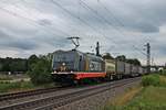 Am 27.07.2017 bespannte 241.011  C-3PO  den  van Dijk -KLV nach Rheinhausen, als sie bei Buggingen am dortigen Industriegebiet vorbei gen Freiburg (Breisgau) fuhr.