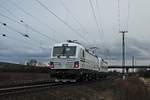 Nachschuss auf Rem 476 452  Tessin , als diese zusammen mit Rem 476 453  Waadt  am Nachmittag des 21.01.2018 als Lokzug (München Allach - Basel Bad Bf) bei Müllheim (Baden) in Richtung