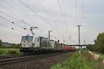 Am Nachmittag des 03.05.2018 fuhr Rpool/TXL 193 813  RailServices  mit der Wagenlok Re 486 507 und dem  Gruber -KLV nördlich von Müllheim (Baden) durchs Rheintal in Richtung Freiburg