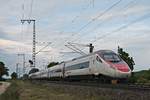 Nachschus auf RABe 503 012, als dieser am 22.05.2018 als ECE 52 (Milano Centrale - Frankfurt (Main) Hbf) nördlich von Müllheim (Baden) durchs Markgräflerland gen Freiburg (Breisgau)