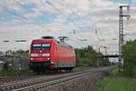 Als Lokzug (Basel Bad Bf - Karlsruhe Hbf) fuhr am Nachmittag des 25.04.2019 die 101 089-1 südlich vom Haltepunkt Auggen über die KBS 703 durchs Rheintal in Richtung Freiburg (Breisgau).