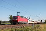 Am Abend des 13.06.2019 fuhr 120 150-8 mit dem defekten 403 551-5/403 051-6  Herford , welchen den ICE 3 von Basel Bad Bf nach Frankfurt Griesheim überführte, nördlich von