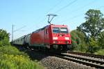 185 317-5 mit einem gemischten Gtezg am 24.07.12 bei Ringsheim.