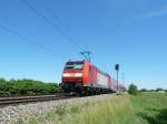 146 114-4 mit dem RE 26506 nach Offenburg am Vormittag des 26.06.11 bei Hgelheim.