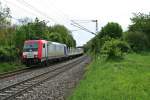 482 042-9 mit einem leeren Holzzug am 09.05.13 bei Schallstadt auf dem Weg in den Norden.