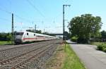 401 004-7 als ICE 270 Basel SBB - Berlin Ostbahnhof am Nachmittag des 16.06.13 im nrdlichen Bahnhofsteil von Mllheim (Baden).