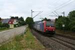 482 019-7 mit einem KLV-Zug am Nachmittag des 25.06.13 in der Sdkurve von Schallstadt.