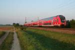 50 80 86-35 086-7 im morgendlichen RE 5333 von Offenburg nach Basel SBB am 08.07.13 bei Hgelheim.