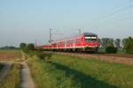 50 80 80-35 154-9 an der Spitze der RB 26540 am frhen Morgen des 08.07.13 westlich von Hgelheim.