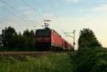 143 042-0 mit der RB 26542 von Neuenburg (Baden) nach Emmendingen am Morgen des 25.07.13 beim verlassen des Bahnhofbereichs von M�llheim (Baden).