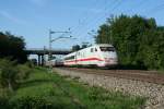 401 075-7 als ICE 292 von Zrich nach Berlin Ostbahnhof am spten Nachmittag des 04.08.13 kurz vor Buggingen.