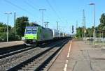 485 013-7 mit der RoLa 43619 von Freiburg im Breisgau Gbf nach Norvara (Italien) am Abend des 15.08.13 in Mllheim (Baden).