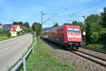 101 075-0 mit dem EC 9 von Hamburg Altona nach Basel SBB am Nachmittag des 15.08.13 sdlich von Schallstadt.