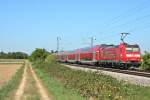 146 111-0 und 146 109-4 mit dem RE 26512 von Basel nach Offenburg am Nachmittag des 05.09.13 bei Buggingen.