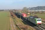 486 508 mit dem 42013 von Wanne-Eickel nach Melzo (I) am Mittag des 18.01.14 bei Hgelheim.