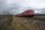 111 060-0 mit der RB 26566 von Neuenburg (Baden) nach Offenburg am Nachmittag des 03.01.14 bei Hgelheim.