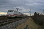 401 079-9 als ICE 73 von Kiel Hbf nach Zrich HB am Nachmittag des 06.01.14 bei Hgelheim.