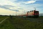 Ein RE der besonderen Art: 143 810-0 war mit 143 332-5 am 06.01.14 als RE 26515 von Offenburg nach Basel Bad.