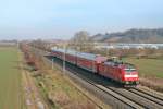 146 110-2 mit einer RB nach Freiburg (Breisgau) Hbf am Mittag des 18.01.14 nrdlich von Hgelheim.