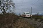 401 089-8 war am 14.02.14 als ICE 75 von Hamburg-Altona nach Zrich HB unterwegs.