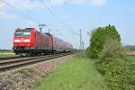 146 112-8 mit einer RB von Freiburg (Breisgau) Hbf nach Neuenburg (Baden) am Nachmittag des 13.04.14 bei Hgelheim.