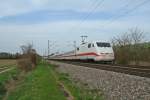 401 579-8 als ICE 274 von Basel SBB nach Berlin Ostbahnhof am Nachmittag des 02.04.14 südlich von Buggingen.