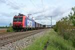 482 029-6 mit einem gemischten KLV-Zug auf dem Weg in die Schweiz am Mittag des 08.05.14 westlich von Hügelheim.