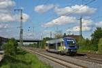 X73910 als IRE von Freiburg (Breisgau) Hbf nach Mulhouse-Ville am Nachmittag des 14.05.14 bei der Einfahrt in Mllheim (Baden).