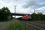 185 101-3 mit einem leeren Tonerdezug von Limburg (Lahn) nach Domodossola am Abend des 28.05.14 in Mllheim (Baden).