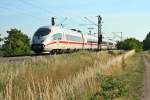 403 530-9 und 403 523-4 als ICE 202 auf dem Weg von Basel SBB nach Dortmund Hbf am Morgen des 03.07.14 sdlich von Hgelheim.