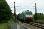 E 186 132 mit dem 40184 auf dem Weg von Piacenza nach Zeebrugge Ramsk am Nachmittag des 12.07.14 in Leutersberg.