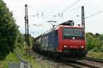 482 021-3 mit dem 43058 auf dem Weg gen Norden am Nachmittag des 12.07.14 am Abzweig Leutersberg.